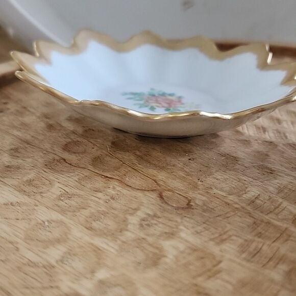 Floral china Trinket Dishes with gold edges Coquette - Picture 3 of 7